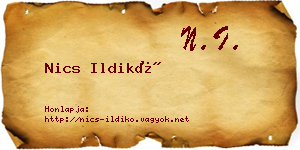Nics Ildikó névjegykártya